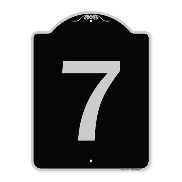 Signmission Sign with Number 7 Heavy-Gauge Aluminum Architectural Sign, 24" x 18", BS-1824-22901 A-DES-BS-1824-22901 - main